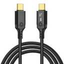 120Gbps Thunderbolt 5 Cable 6.6FT, up to 120Gbps Bandwidth for 16K/Dual 8K, 240W, Braided USB C Video Cable Compatible Thunderbolt 4/5, SSD, MacBook M4 Pro,Dock,eGPU,USB4 and USB C, Black