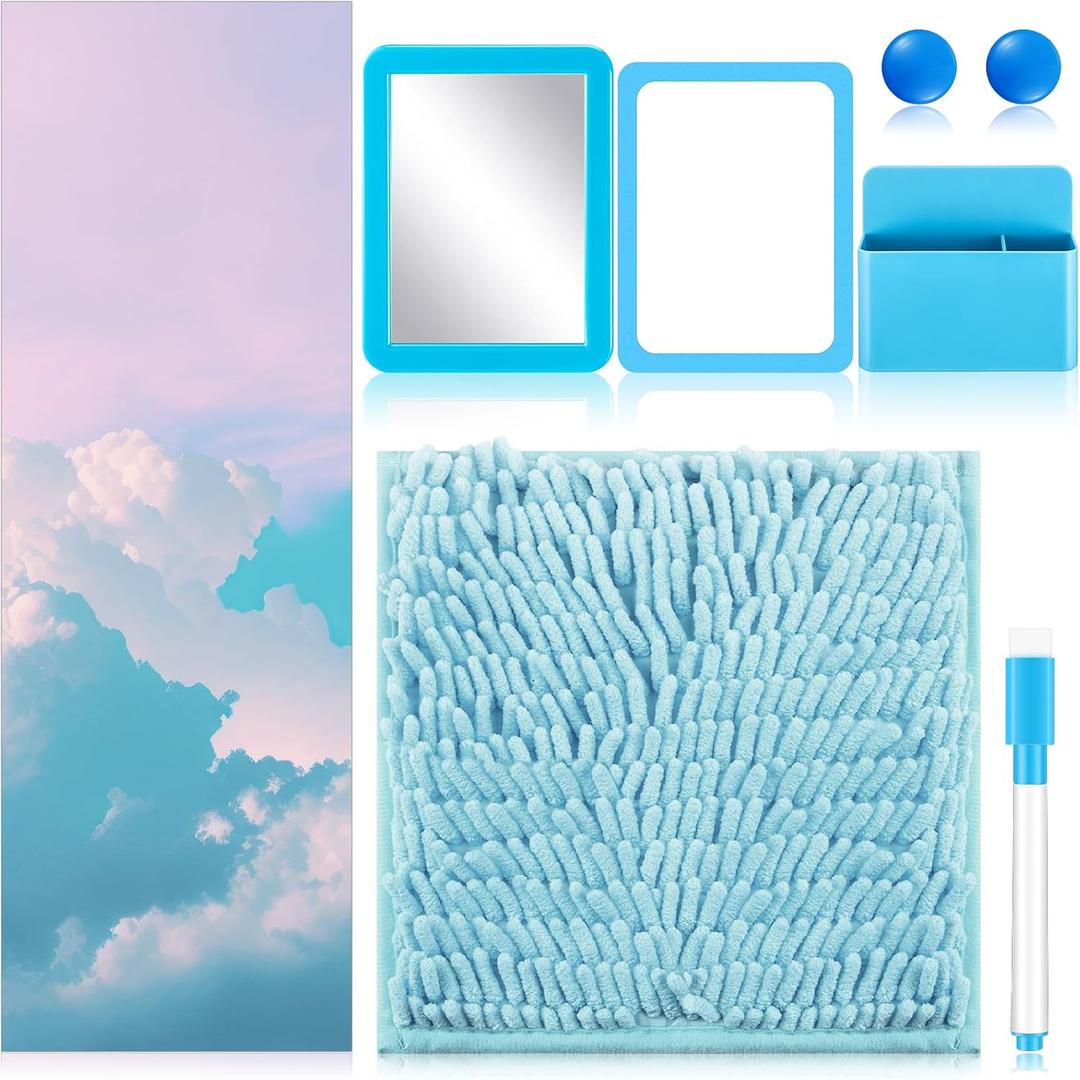 Timgle 8 Pcs Locker Accessories Magnetic Wallpaper Organizer, Cloud