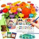 Paint & Plant Flower Growing Gardening Kit with 3 Pots for Kidz - Gardening Tools Set Easter Gifts for Girlz & Boyz Agez 5, 6, 7, 8, 9, 10, 11 & 12 Yearz Old Girlz