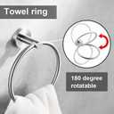 6 Pieces Brushed Nickel Bathroom Hardware Accessories Set, SUS304 Stainless Steel 24 Inch Bath Towel Bar Set, Round Bathroom Towel Holder Set, Towel Racks for Bathroom Wall Mounted
