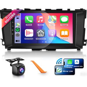 8 CORE 6G+128G Car Radio Stereo for Nissan Altima 2013-2018 with Wireless CarPlay/Android Auto, 9 Inch 1280 * 720P IPS Touch Screen Android 13 GPS WiFi Bluetooth 32-Band DSP HD Backup Camera