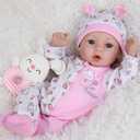 Aori Lifelike Reborn Baby Dolls - 18'' Realistic Newborn Girl Handmade Baby Doll with Pink Outfit & Birth Certificate - Weighted Body for Role Play, Gift for Kids Ages 3+