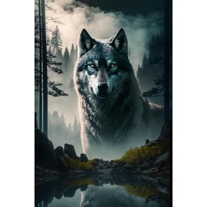 Shadow of The Wolf Puzzles for Adults 1000 Piece Wooden Jigsaw Puzzle Difficult and Cool- Shadow of The Wolf- 1000 Pieces Fantasy Puzzles