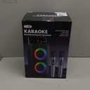 Karaoke Machine for Adults Kids, Portable Bluetooth Speaker with 2 Wireless Microphones, TWS Mode & LED Light, 10H Battery PA System, Home Party Outdoor Camping Birthday Gifts (Black)