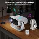 Smart Mini Projector with Wifi & Bluetooth, 220 ANSI 1080P HD, 360 Rotatable Stand, 10000+ Built-in Apps, Portable Home Movie Projector