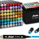 ABEIER 80 Color Alcohol Based Dual Tip Markers Set, Plus 1 Colorless Blender Pen, Permanent Sketch Markers for Kids, Adults Coloring and Artist Illustration