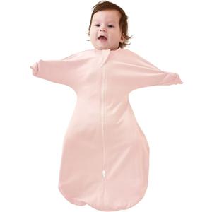ZIGJOY Baby Transitional Swaddles for Newborns: 0.5 Tog Arms Up Sleep Sack 3-6-12 Months Soft Cotton Shark Fin 2 Way Zipper, Medium 