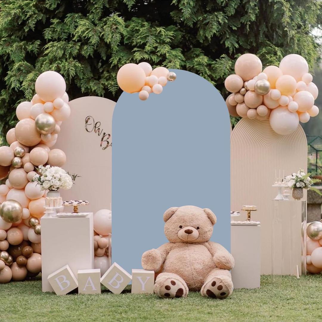 Glissora Dusty Blue Arch Cover 6ft Wedding-Arch-Cover Balloon Arch Covers Stretchy Backdrop Spandex Arch Back Drop Cover Double Sided Chiara Backdrop Covers for Birthday Baby Shower Party Decorations
