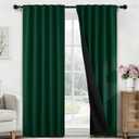 SimpleHome 100% Blackout Curtains for Bedroom,84 Inch Curtains for Living Room Rod Pocket and Back Tab Window Drapes Room Darkening Dark Green Curtain with Black Back,52 x 84 Inch,2 Panels