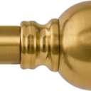 Modern Gold Curtain Rods for Windows 48 to 84 Inch 1" Diameter Adjustable Heavy Duty Brass Window Curtain Rod with Metal Finials for Living Room Bedroom Farmhouse Kitchen Outdoor