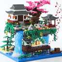 Yushinv Cherry Blossom Tree Building Set with Gift Box, Original Music Cherry Blossom Tree House(Type :Symphony), Japanese Sakura Tree House Lights Building Kit3320 Pcs, Cherry Bonsai Building Set.