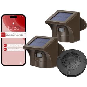 eMACROS Pro 3 Driveway Alarm with Phone App-1/2 Mile Long Range Solar Wireless Driveway Alarm,Outdoor Driveway Alarms Wireless Outside Weatherproof Motion Sensor & Detector