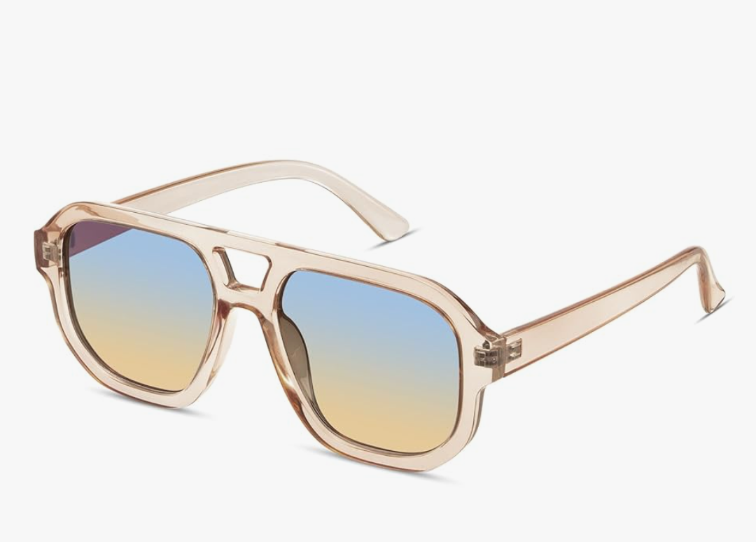 livho Trendy Polarized Square Aviator Sunglasses Women Men Square Eyewear Frame, Retro Sun Glasses for Women Men 2025 Shades