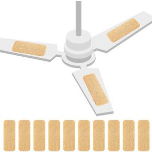 Tuanse 10 Pack Ceiling Fan Filters for Blades Ceiling Fan Air Filter Activated Zeolite Easy Stick Air Filter Trap Pet Odors, Dander, and Dust for Common Household Contaminants (Beige)
