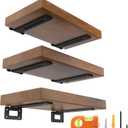 LEOPO 6 Inch 6 Pack Openwork T Shelf Brackets for DIY Floating Shelf,1/5 Inch Thick Heavy Duty Metal Shelf Bracket,L Brackets for Shelves Support