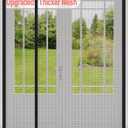 Reversible Left Right Side Opening Wide Magnetic Screen Door for Sliding & French Doors,Heavy Duty Thicker Reinforced Mesh Bug Door Screen Magnetic Closure,Screen 74" x 81",Fits Door to 72"x80" (Black)
