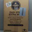 Regalo Safety 29-49" Easy Step Extra Wide Baby Gate for Doorways & Bottom of Stairs, Pressure Mounted Safety Gate with Door for Babies, Toddlers & Pets, Platinum