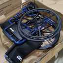 Drive Medical Blue Streak Lightweight Wheelchair - Portable Folding Mobility Aid - Swing-Away Footrests - Desk Arms - Durable Steel Frame - Easy Transport & Storage - 20-Inch Seat