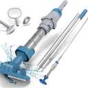 KOKIDO (2024 New) Rechargeable Spa Pool Vacuum Kit with Pole and Tools - Skimmer, Scrubber, Brush. IPX8 Cold/Hot watersafe, Steel Mesh Filter. Ideal for Spas Hot Tubs, for Sand and Debris XTROVAC 100