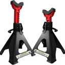 6 Ton Jack Stands Heavy Duty 13,200 LBs, Car Jack Stands for Trucks with Double Pin Locking & Extra Rubber Pads, 15.6"-23.4" Adjustable for Garage, Home, Vehicle Lifting, 1 Pair Black+Red