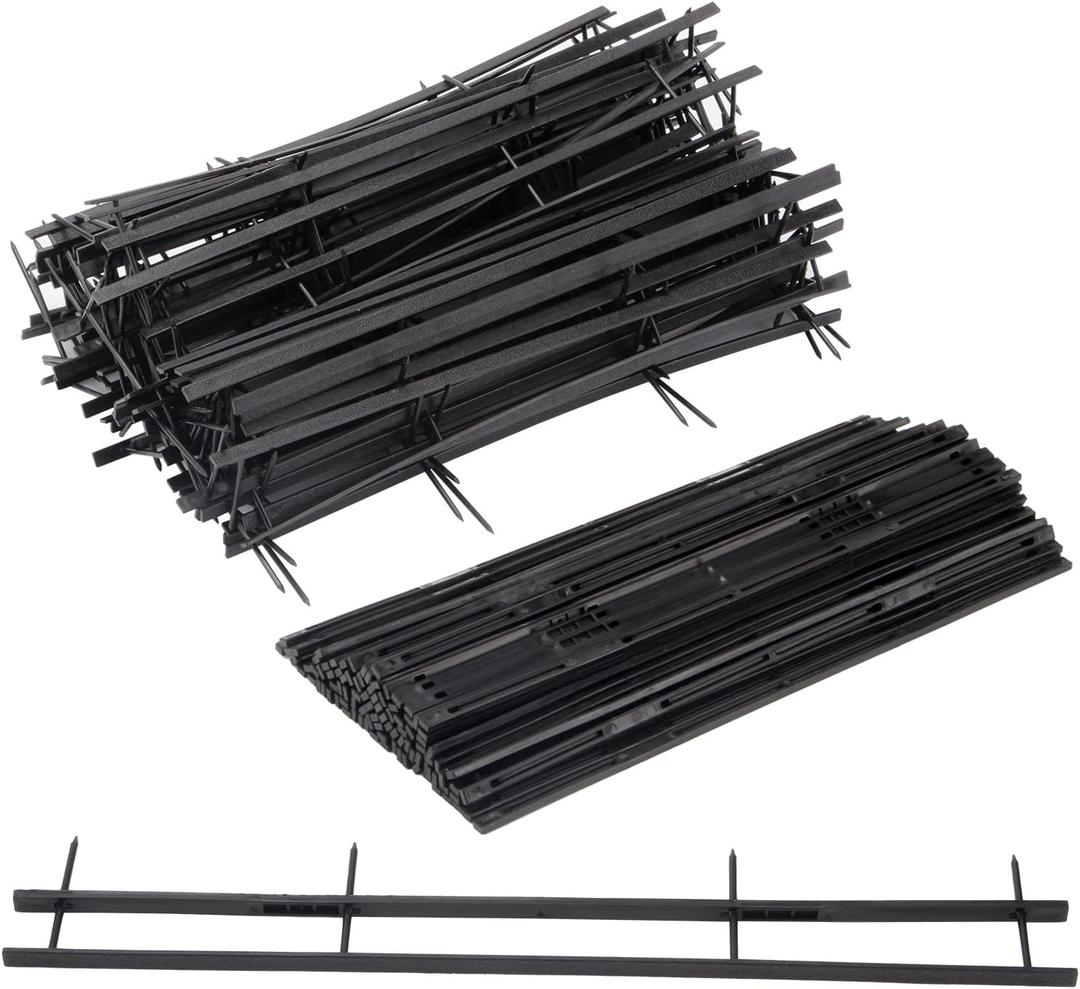100 Packs Binding Spines, Reclosable 11'' Long 1.7" Depth 4 Pin Spines, Plastic Binder Combs 200 Sheet Capacity Binding Strips, Black