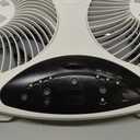 Bionaire Window Fan with Reversible Airflow Blades 3-Speed Settings, Programmable Thermostat, LED Display, Remote Control, Fits 2436" Windows, No Assembly Required
