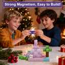 Magnetic Blocks Advent Calendar 2025 for Girls, 24 Days of Christmas Countdown with Princess Unicorn and Castle Building Kit, Xmas Gift Stocking Stuffers for Kids