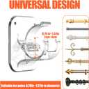No Drill Curtain Rod Brackets No Drilling Holder 40LB - Renter Friendly Self Adhesive Hooks for Apartment Dorm Classroom Essentials Decor Hanging Drapes Rv Over Blinds Kitchen Bedroom Home