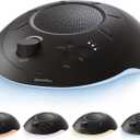 Homedics Sleep Better Portable Sound Machine, Night Light,12 Soothing Sounds Including White Noise, Rain, and Thunderstorm, Ultra-Portable Design, Auto-Off Timer, Ideal for Travel & Baby Sleep, Black