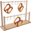 Fun Express Pretzel Rod Holder Stand - Wood Pretzel Serving Stand Display for Party, Wedding & Events | Bagel Holder Donut Stand with Rustic Design | Tabletop Food Display Rack for Catering