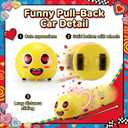24 Pcs Valentine's Day Toys Wind up Car Toys Pull Back Cars Bulk 1.57 Inch Smile Heart Love Miny Vehicles Toy Racing Cars for Valentine's Day Gifts Party Favors Goodie Bag Fillers