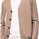 New Sweater V-Neck Solid Color Cardigan Sweater Men's Lazy Style Jacket Clip (3X-Large)