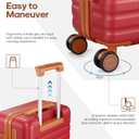 UKEIN Luggage Sets 3 Piece, Carry On Luggage 20In With Spinner Wheels,PC Hardside Suitcase Set with TSA Lock,Durable Carry On Suitcase With Travel Backpack for Men (Red, 3 piece set (20inch)
