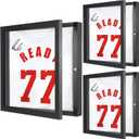 3 Pack T Shirt Display Frame, 11.3'' X 11.3'' Black Imitation Wood T Shirt Frame with 98% UV Protection Acrylic, 1" Depth of Usable Space Shadow Box, Display Case for Shirts, Jerseys, Memorabilia