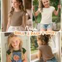 Oakgarden 3 Pack Girls' Cap Sleeve Shirts, 3-Color, 11-12 Years
