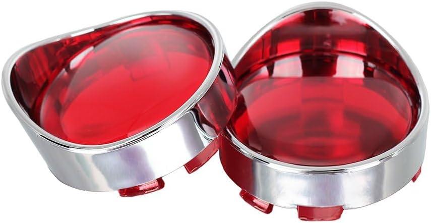 NTHREEAUTO Turn Signal Visors Lights Lens Covers Compatible with Harley Dyna Fatboy Softail Road Glide(Qty:2, Red)