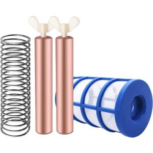 6 Pcs Copper Anode Replacement Kit Solar Pool Replacement Copper Anode,4.13 x 0.71 Inch Threaded M6,Includes Copper Anode, Threaded Basket,Spring,Wing Screw