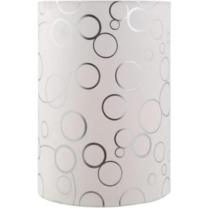 Aspen Creative 31304 Contemporary Drum (Cylinder) Shaped Spider Construction Lamp Shade in White with Circle Pattern, 8" wide (8" x 8" x 11")