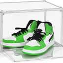 5 Pack Acrylic Shoe Box Size 14, Clear Plastic Stackable Sneaker Shoe Display Case Transparent Storage Bins Handbag Organizer Containers with Magnetic Lids, Figures Collectibles Showcase