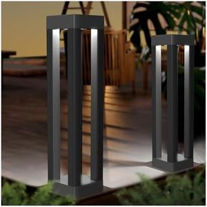 Outdoor Solar Floor Lamps, Lantern Floor Lamp, Outdoor Decor Lanterns for Garden Patio Porch Deck Pool Pathway Driveway (2 Pieces)