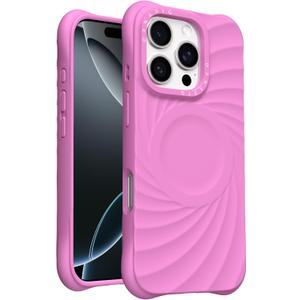 ORNARTO Vortuxe for iPhone 16 Pro Max Case 6.9" | 2X MIL-STD Drop Protection | Compatible with MagSafe | Sleek Aesthetic Liquid Silicone Phone Cover - Peony
