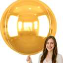 50 Inch Giant Gold Round Foil Balloons, 3Pcs Metallic Gold 4D Ball Balloons for Birthday New Year Eve Wedding Engagement Graduation Anniversary Party Decorations 2026