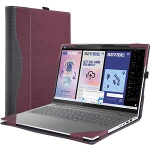 Laptop Case Cover for Lenovo Yoga 7i 2-in-1 16" Gen 10 for Yoga 7 2-in-1 16ILL10 16AKP10 [Do Check Models] Detachable Notebook Sleeve Computer Bag PU Accessories with Heat Dissipation Hole (Red Wine)
