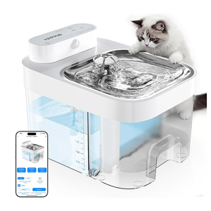 2025 Latest Cat Water Fountain, No Filter Cotton, App Monitoring Wastewater Separation Wireless Pet Fountain, 5000mAh Battery & Plug-in, 3L/101oz Water Dispenser for Cats Indoor, 2.4G Wi-Fi