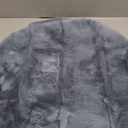 Faux Fur Round Rug 2ft, Soft Fluffy Rabbit Fur Carpet, No-Shedding Non-Slip Area Rug, Machine Washable Mat for Bedroom, Living Room, Kids Room, Pet Bed or Home Decor Grey