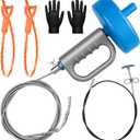 33ft Drain Snake Auger, Plumbing Snake Drain Hair Clog Removal Tool, Heavy Duty Toilet Snake Auger, Sink Unclogger Drain Cleaner Tool for Bathroom Kitchen Tub Shower Drain Clog Remover