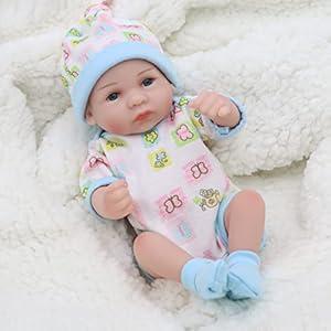 JRLCGYP Reborn Baby Boy Dolls, 10 inch Anatomically Correct Realistic Silicone Vinyl Baby Doll, Soft Body Lifelike Newborn Baby Doll Gift Set for Kids Age 3+