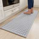 YDKGL Kitchen Rugs Non Slip Washable, Rubber Backing Soft Chenille Braided Kitchen Mats for Floor, Super Absorbent Kitchen Runner Rug Standing Mat Sink Mat, Easy to Clean, Gray 17"x47"