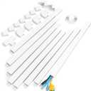 Yecaye Large Cord Hider for 3-4 Wires, Paintable Cord Cover Wall Cable Management System, PVC Wire Hide, Cable Raceway Kit for Wall Mount TV, W1.18in H0.67in, White