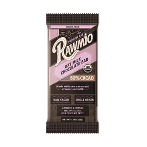 Rawmio Premium Oat Milk Chocolate Bar - Organic, Raw, Gluten-Free, 50% Cacao, Pack of 1, 1.76 oz (EXP 04/30/27)